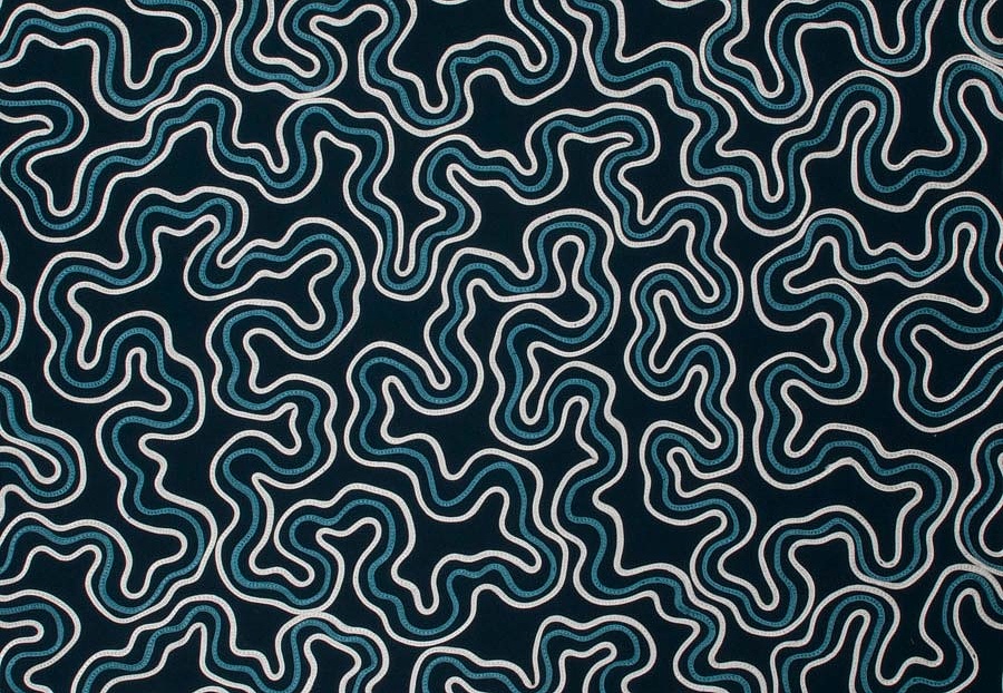 Ткань Fabricut Vignettes Vol.XVI Bluestone Filter waves/Navy