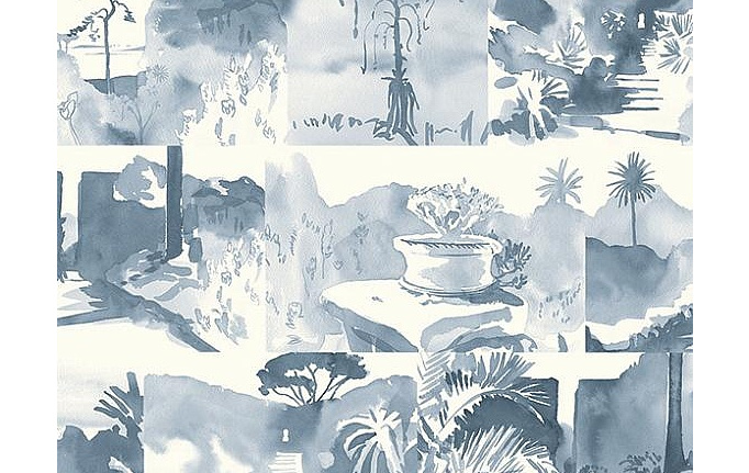 Английские панно и фотообои Paint & Paper Library, коллекция Tresco, артикул Abbey Gardens Blue Blood