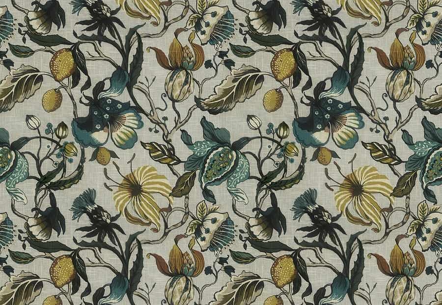 Ткань Fabricut Natural Nuances Vignettes Juniper Euphorbia/TealSky