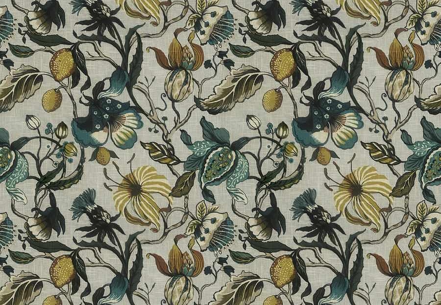 Ткань Fabricut Natural Nuances Vignettes Juniper Euphorbia/TealSky