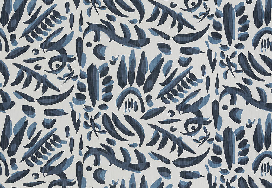 Ткань Fabricut Artfully Modern Watercolor StencilNouveau/Cobalt