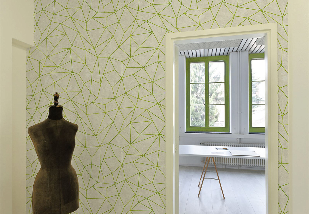 Обои Newmor Premier Geometrics-Lines/Lime