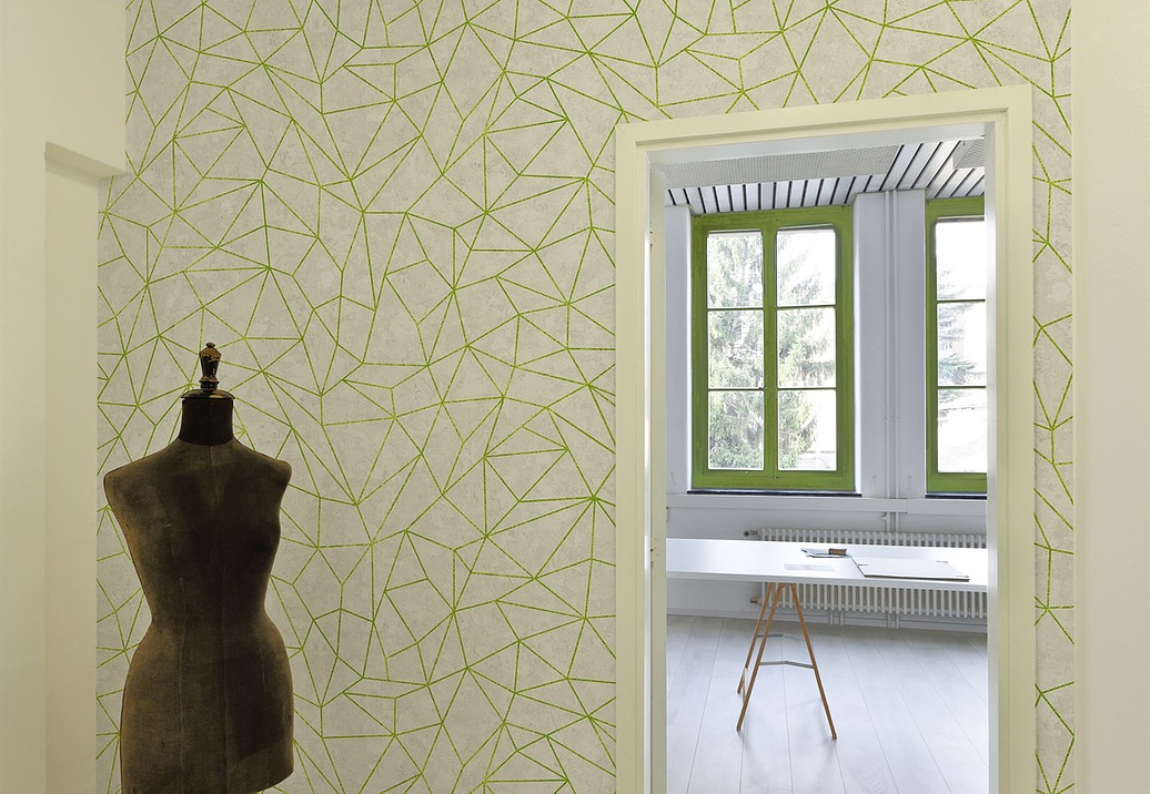 Обои Newmor Premier Geometrics-Lines/Lime