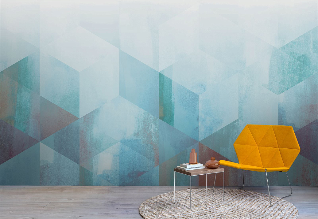 Обои Newmor Premier Watercolour-Geometric/Petrol