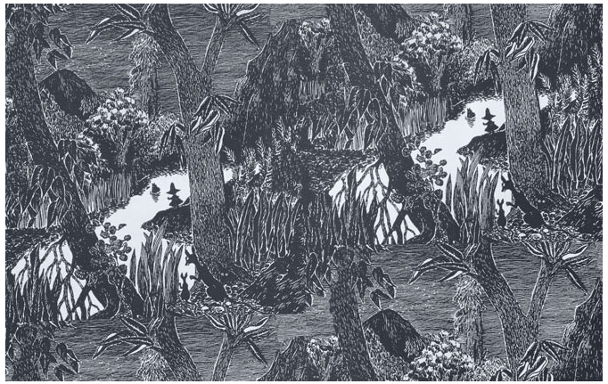 Финские обои Sandudd, коллекция Moomin, артикул 5166-4