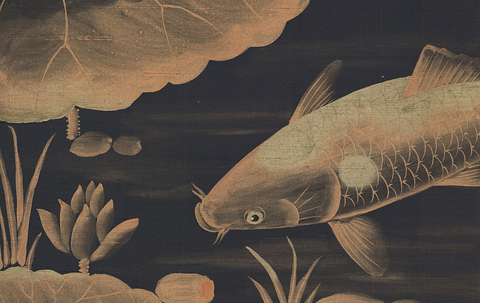 Английские обои Fromental, коллекция Modern Chinois, артикул Carp and Moon/Kyoto