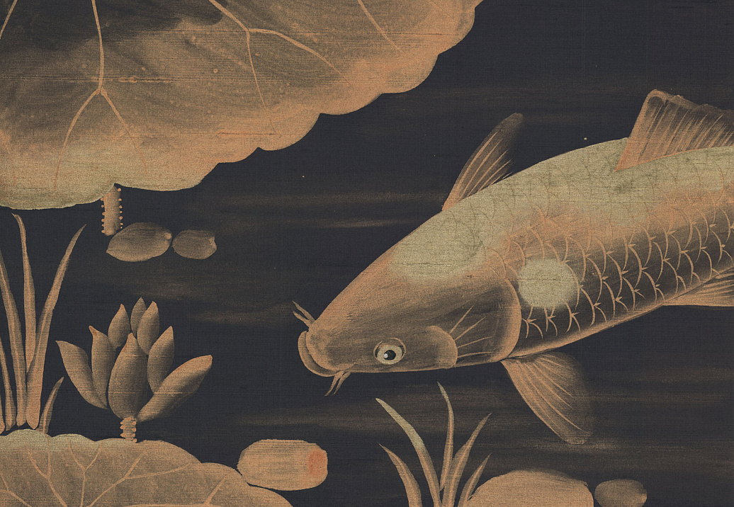 Обои Fromental Modern Chinois Carp and Moon/Kyoto