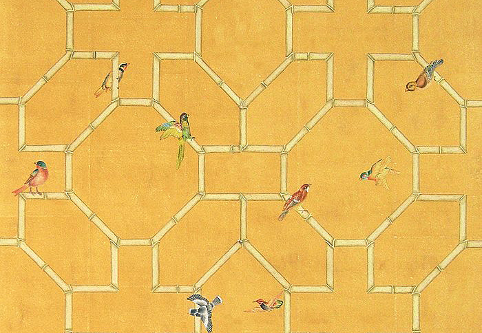 Обои Paul Montgomery Studio Fine Painted Wallpapers Bamboo and Birds
