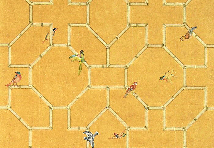 Обои Paul Montgomery Studio Fine Painted Wallpapers Bamboo and Birds