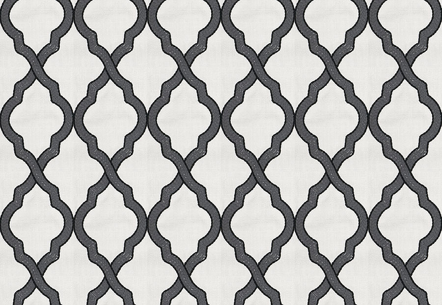 Ткань Fabricut Chromatics Vol.XXIII Charcoal Oryza ogee/Tuxedo