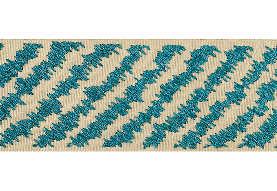 Тесьма Fabricut Isabelle De Borchgrave Trimmings Diamondstripe/Teal