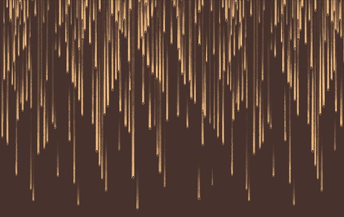 Российские панно и фотообои Fresq, коллекция Classic & Geo, артикул CUBES / M25 / GOLD / I