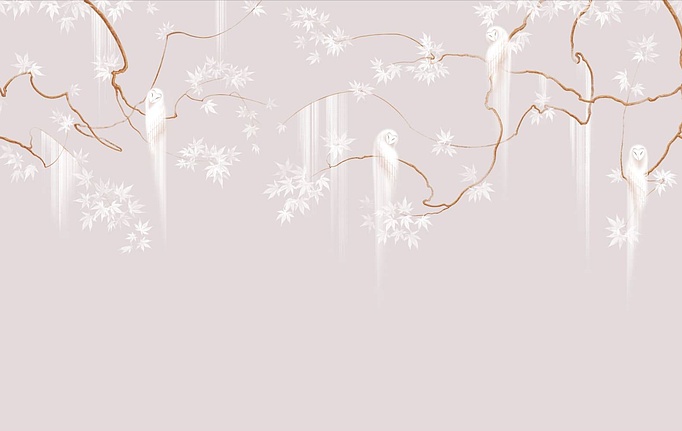 Российские панно и фотообои Fresq, коллекция Classic & Geo, артикул OWLS / M81 / WHITE I