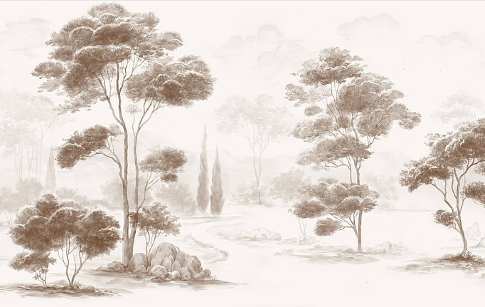 Российские панно и фотообои Fresq, коллекция Classic & Geo, артикул TR.07 / M21 / SEPIA I / II