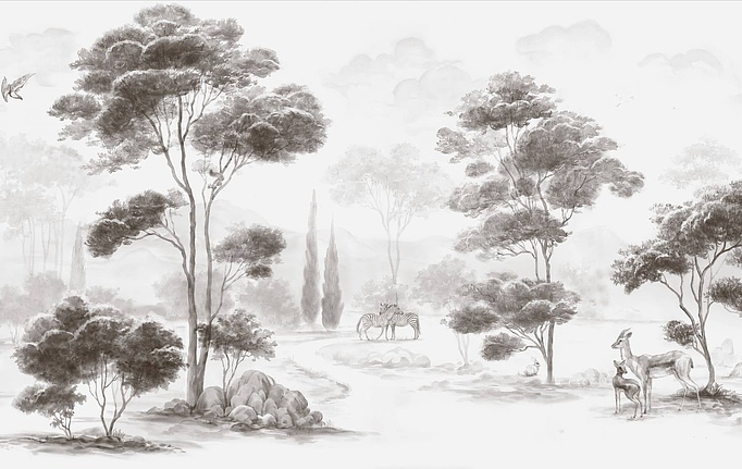 Российские панно и фотообои Fresq, коллекция Classic & Geo, артикул TR.07 / M71 / SEPIA II / I