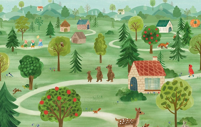 Английские панно и фотообои Villa Nova, коллекция Picturebook II, артикул W655/01