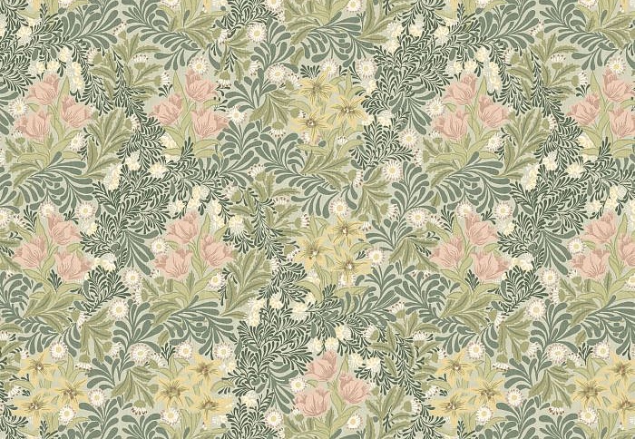 Ткань William Morris At Home Flora & Foliage Volume I Bower/Apple