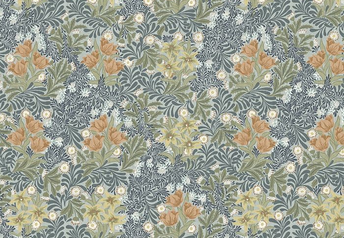 Ткань William Morris At Home Flora & Foliage Volume I Bower/Bluebird