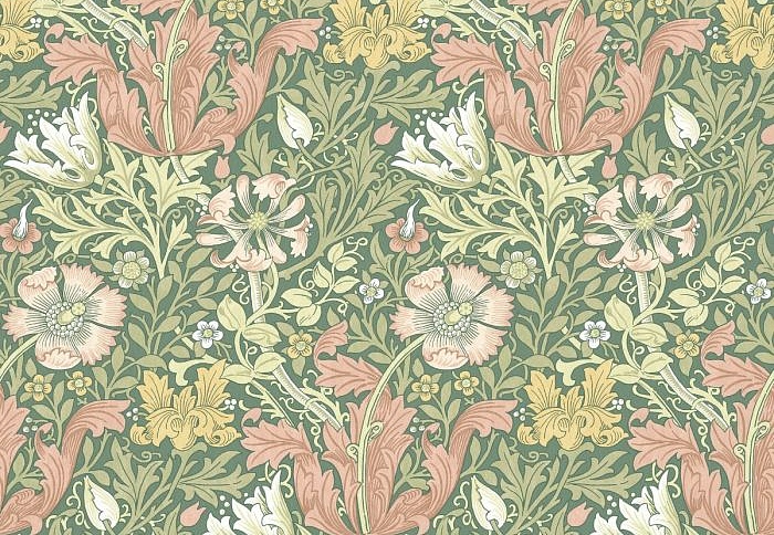 Ткань William Morris At Home Flora & Foliage Volume I ComptonVelvet/Apple