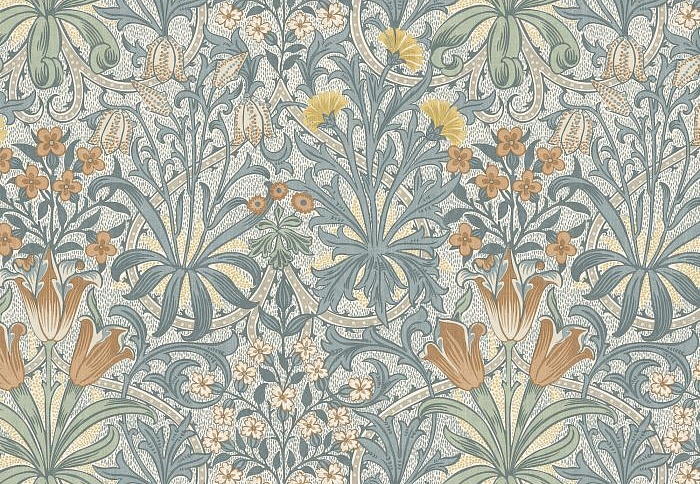 Ткань William Morris At Home Flora & Foliage Volume I WoodlandWeeds/Bluebird
