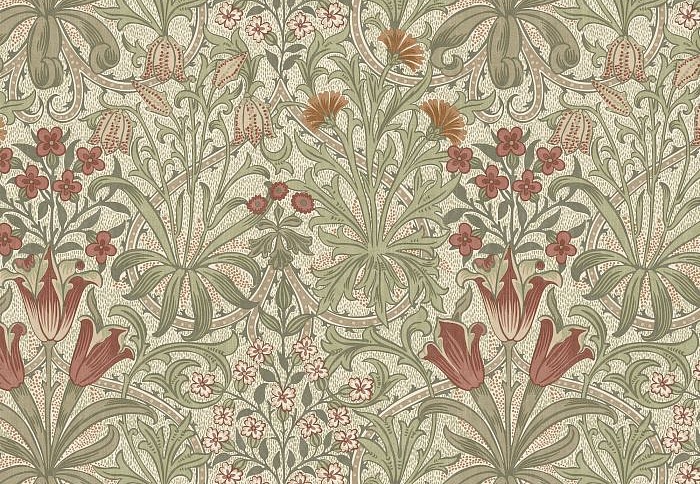 Ткань William Morris At Home Flora & Foliage Volume I WoodlandWeeds/Fern