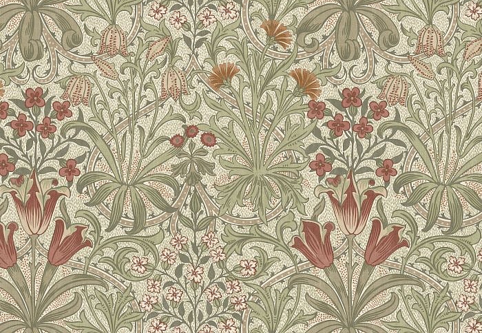 Ткань William Morris At Home Flora & Foliage Volume I WoodlandWeeds/Fern
