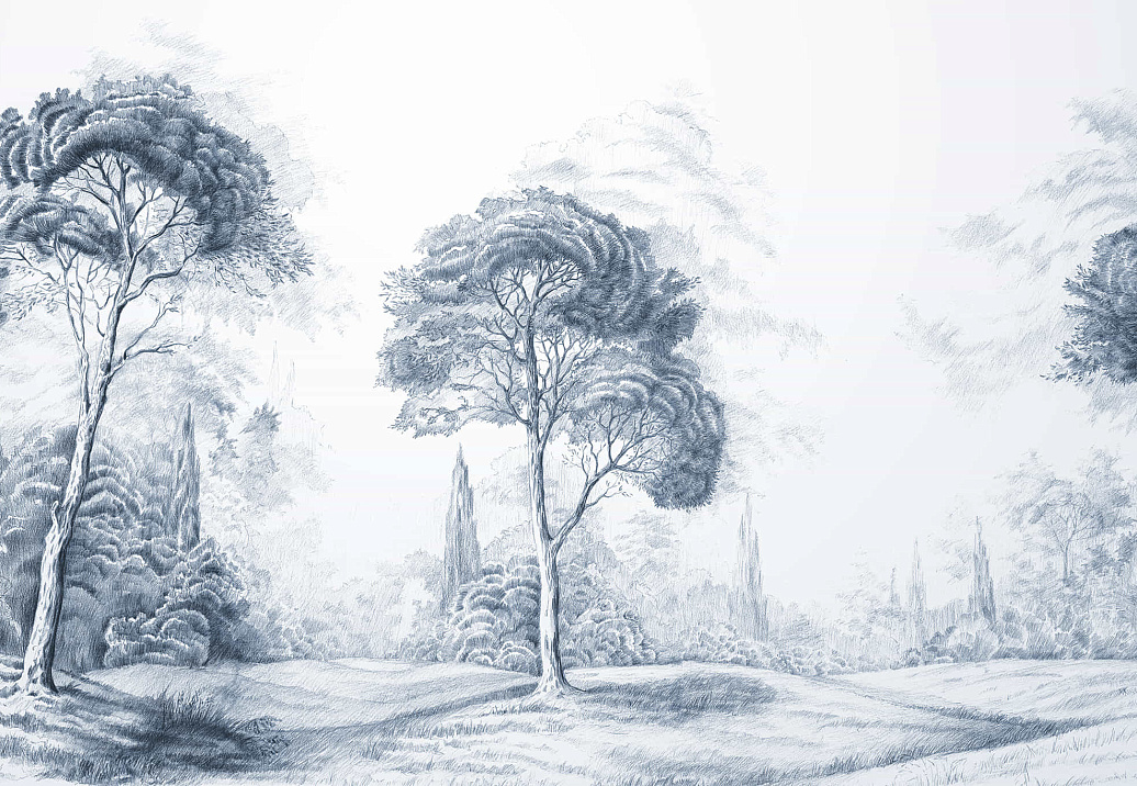 Обои Yana Svetlova Wallcoverings Art Prints ROYALFOREST-BLUE