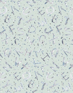 Обои Yana Svetlova Wallcoverings Art Prints ALPHABET02/BLUESKY