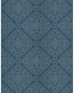 Ткань Fabricut Silk Nuances Lapis Crowe Damask/Nautical