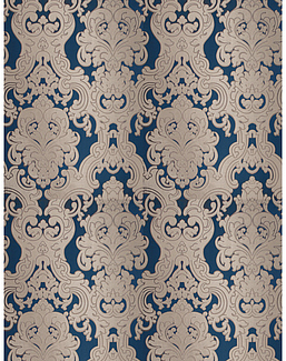 Ткань Fabricut Silk Nuances Lapis Del toro grand/Navy silver