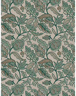 Ткань Fabricut Vignettes Vol.XVI Mineral MatineeFloral/Teal