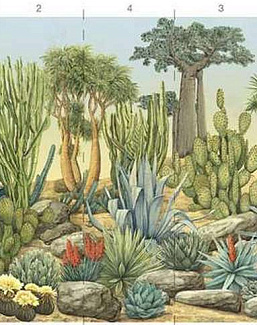 Обои Paul Montgomery Studio Book of Murals (Mural Sources) FL-070-DG/Aqua