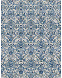 Ткань Fabricut Chromatics Vol.XXV Indigo Allusion Damask/Ink