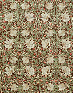Ткань William Morris At Home Kelmscott Gardens Volume I Pimpernel Velvet/Brick