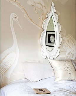 Обои De Gournay Japanese & Korean Bamboo River Blossom/K-14