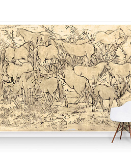 Обои Paul Montgomery Studio Endur Collection (Mural Sources) E-FL-065-GR1-SR/Sepia