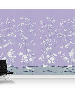 Обои Paul Montgomery Studio Murals For Unique Walls Maysong Paris/Lavender