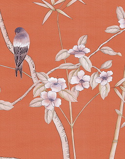 Обои Paul Montgomery Studio Murals For Unique Walls Palace Garden Orange/Orange