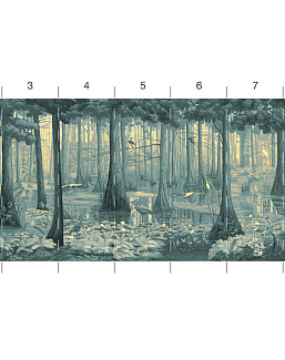 Обои Paul Montgomery Studio Murals For Unique Walls The Bayou/Twilight