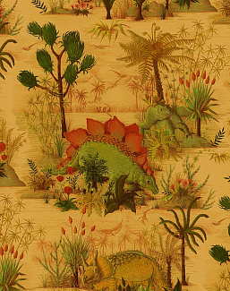 Обои House Of Hackney WII Newness 2018 Dinosauria/Turmeric