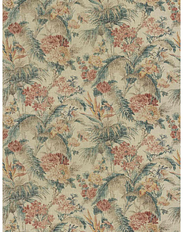 Ткань Fabricut Natural Nuances Vignettes Clay Caledon/CoralTeal