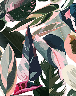 Ткань Marufabrics Collection 1 PinkLeaves