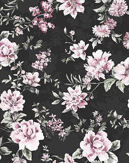 Ткань Marufabrics Collection 1 Blossom/Black