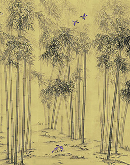 Панно и фотообои Paul Montgomery Studio Complete Collection Bamboo Forest Ultraviolet Birds