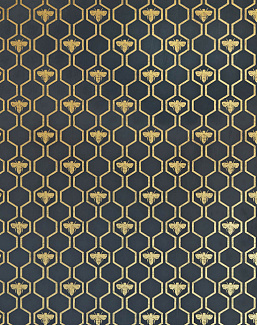 Обои Barneby Gates Book vol.2 BG0700201/Honey Bees/Gold on Charcoal