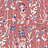 Ткань Marufabrics Florium Cornflower/Red