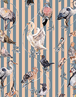 Панно и фотообои House Of Hackney Volume II Flights of Fancy/Duck Egg/Peach Stripe
