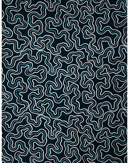 Ткань Fabricut Vignettes Vol.XVI Bluestone Filter waves/Navy