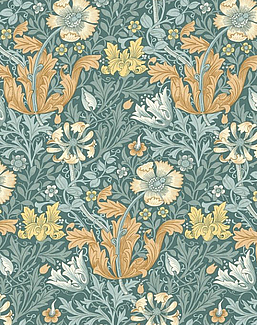 Ткань William Morris At Home Flora & Foliage Volume I ComptonVelvet/Bluebird