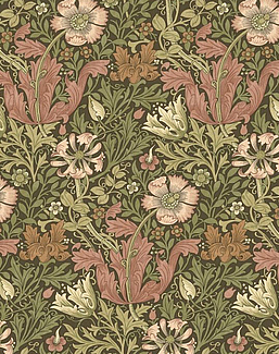 Ткань William Morris At Home Flora & Foliage Volume I ComptonVelvet/Brick